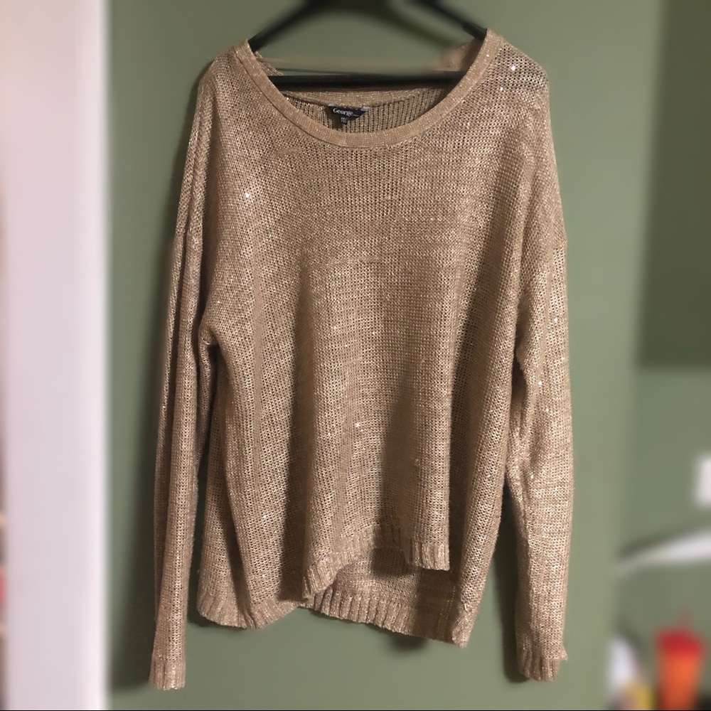 Sparkly Gold High Low Sweater